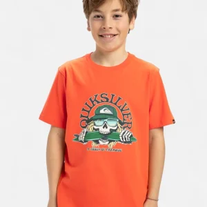 Remera Niño Quiksilver EV Skull Feast Naranja