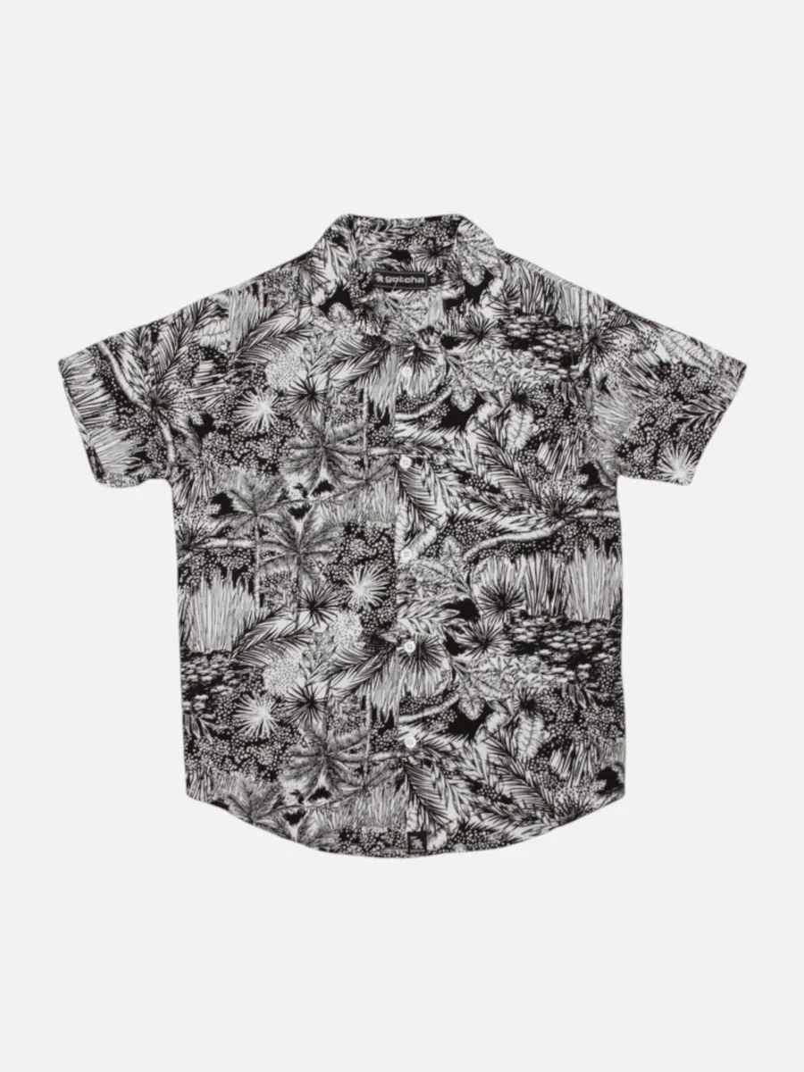 Camisa Gotcha Tropical Niño Negro Blanco - Imagen 2