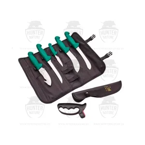 Kit 5 Cuchillos para Despiece con Afilador y Funda