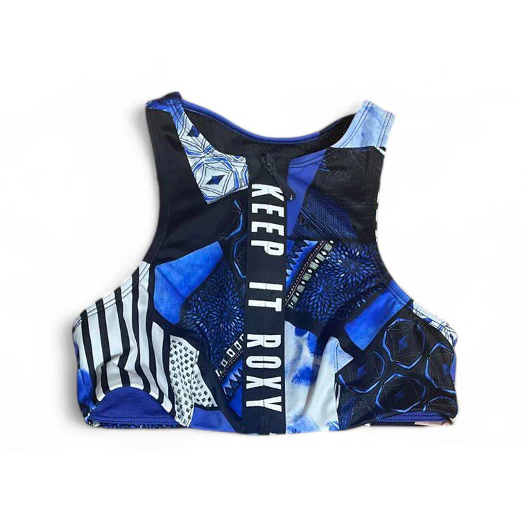 Top Deportivo Roxy Sand To Sea Z Top Negro Azul Print - Imagen 2