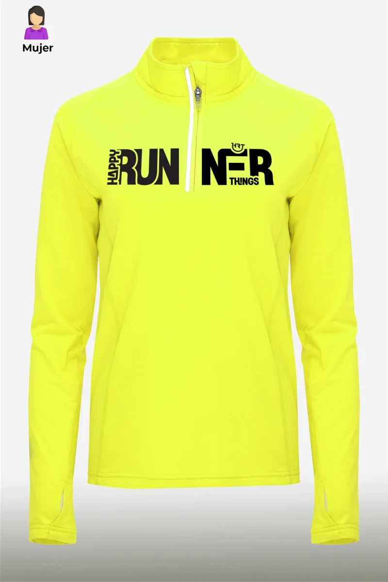 Happy Runner - Amarilo Fluor - Sudadera Técnica Mujer - Imagen 2
